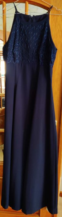 Vestido de cerimónia, azul escuro, senhora