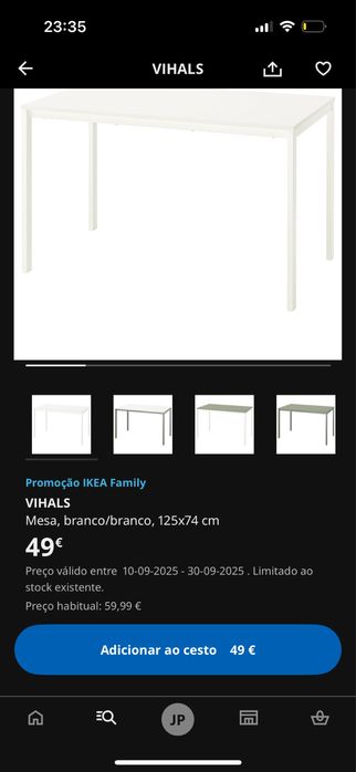 Conjunto mesa vihals e 4 cadeiras idolf IKEA