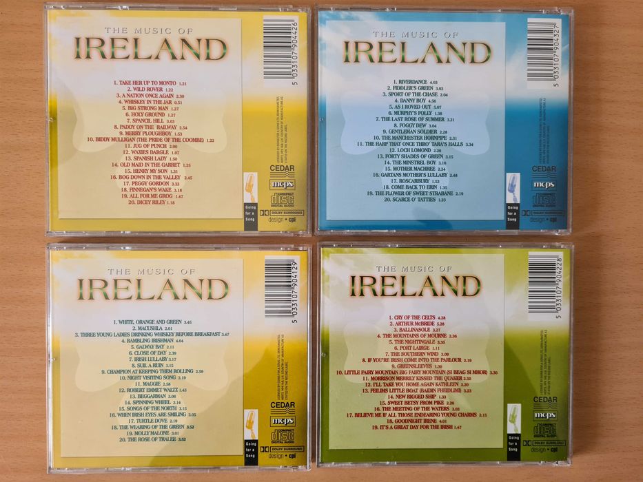4 CDs audio da coleção "The Music of Ireland"