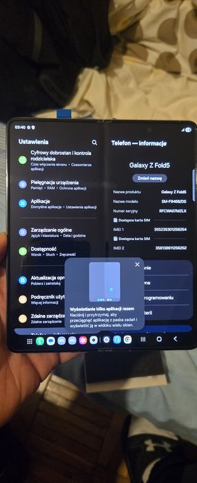 Telefon Samsung Z Fold 5 256 GB po wymianie z ubezpieczenia ofoliowany