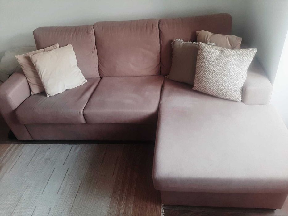 Sofá 3 lugares com chaise Long Feira dos Sofás Pontinha E Famões