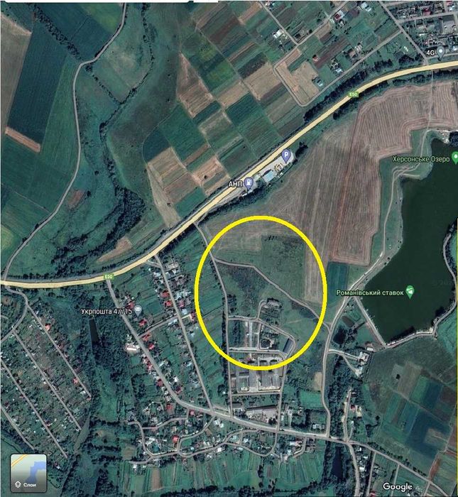 Ділянка поблизу траси у другій лінії в с. Романівка