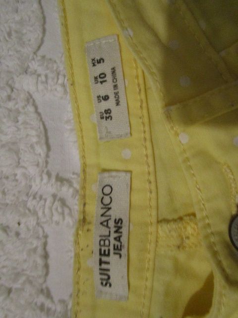 Calças amarelas às bolinhas tam.38