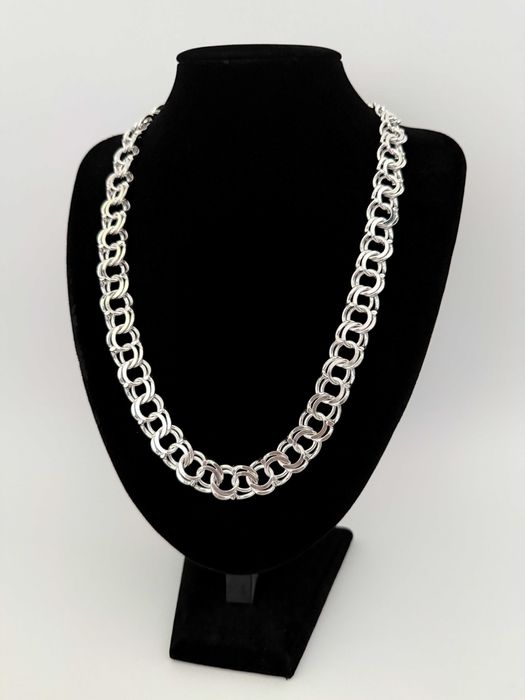 Srebrny Łańcuszek splot Garibaldii 60 CM 120 GRAM ! PR. 925 Okazja !