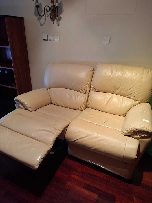 Sofá Relax 2 Lugares – Reclinável – Bege – Muito Confortável