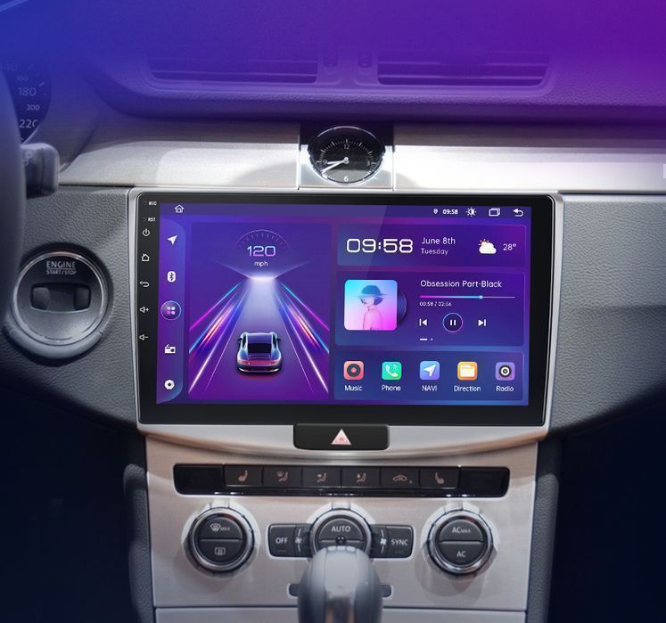 VW Passat B6 B7 CC 2005–2015 – Radio Android 15 10.1" CarPlay Android Auto 2GB/32GB GPS Nawigacja Stacja Multimedialna WiFi Bluetooth PL