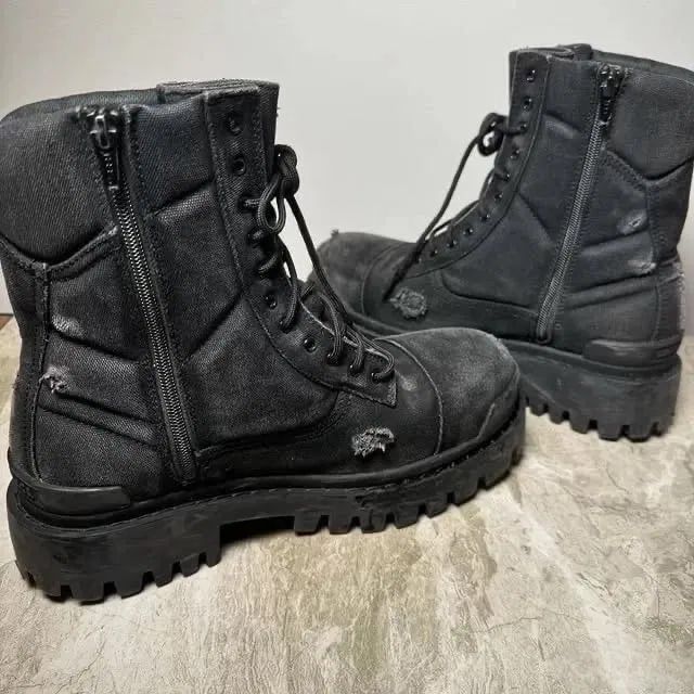 Balenciaga Strike boots black distress ботинки | баленсиага страйк