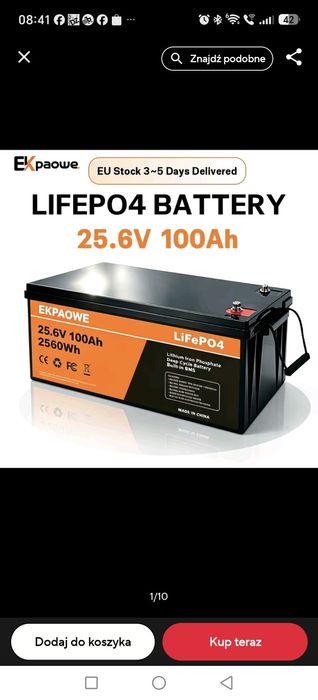 Akumulator 24v 100Ah, bms, lifepo4 bateria, ogniwo