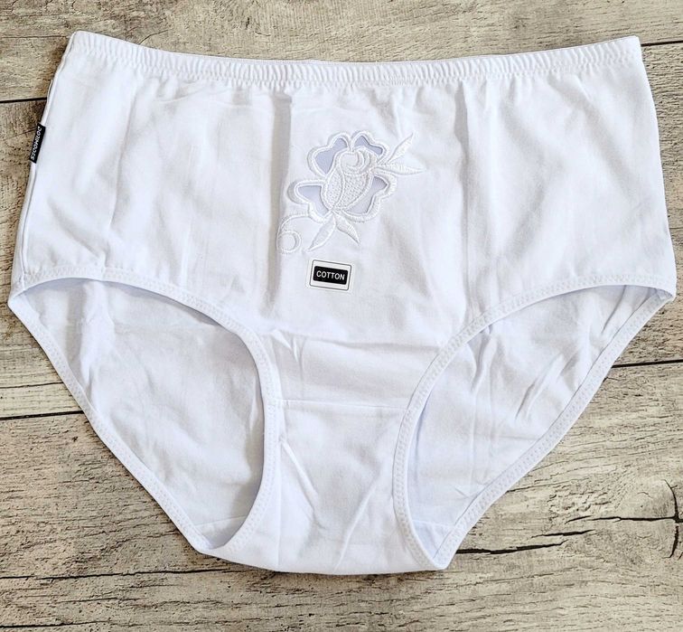Dorimodes majtki bawełniane białe róża nowe 3XL wysoki stan
