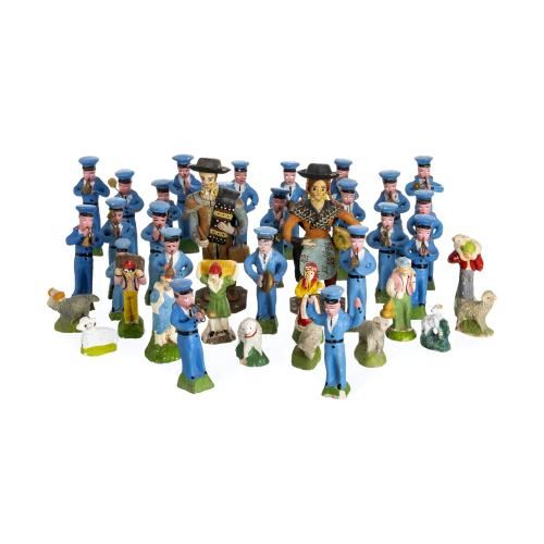 Escultura - Figuras tradicionais músicos e ovelhas