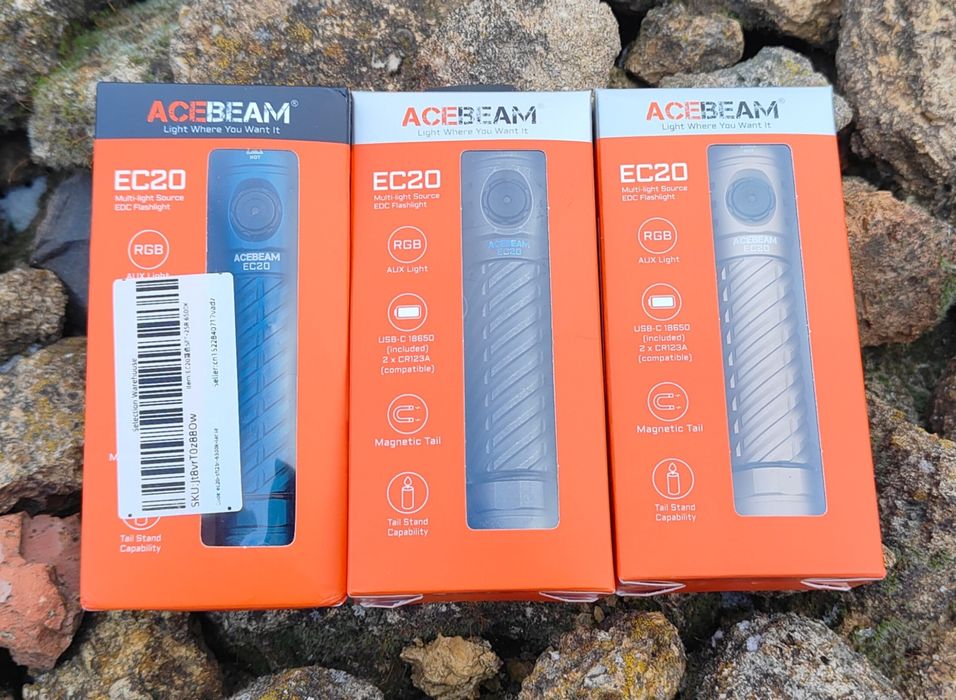Acebeam EC20 EDC ліхтар Nichia 519A SFT-25R 2500lm AUX 18650  Wurkkos