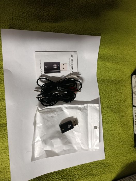 Adapter Bluetooth K 10 pro USB 4w1 AUX + RCA | nowy | do auta, TV, wieży