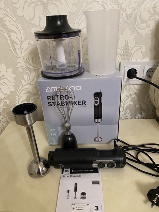 Блендер 3 в 1 AMBIANO Retro Stabmixer(ручний блендер) з Німеччини