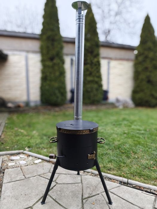 Піч с димохідом 400 мм, під казан 12 літрів