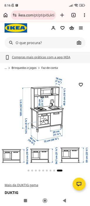 Casinha de bonecas e cozinha de madeira