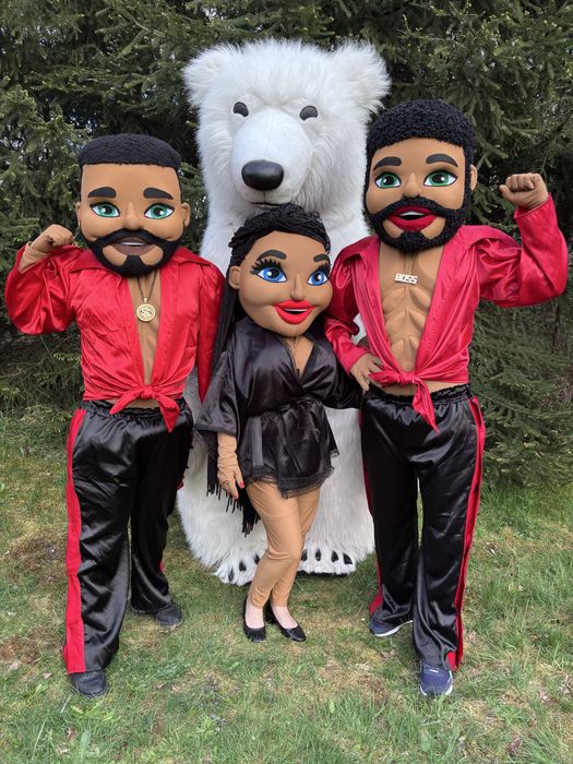 Biały Miś Barni żywa maskotka na imprezę