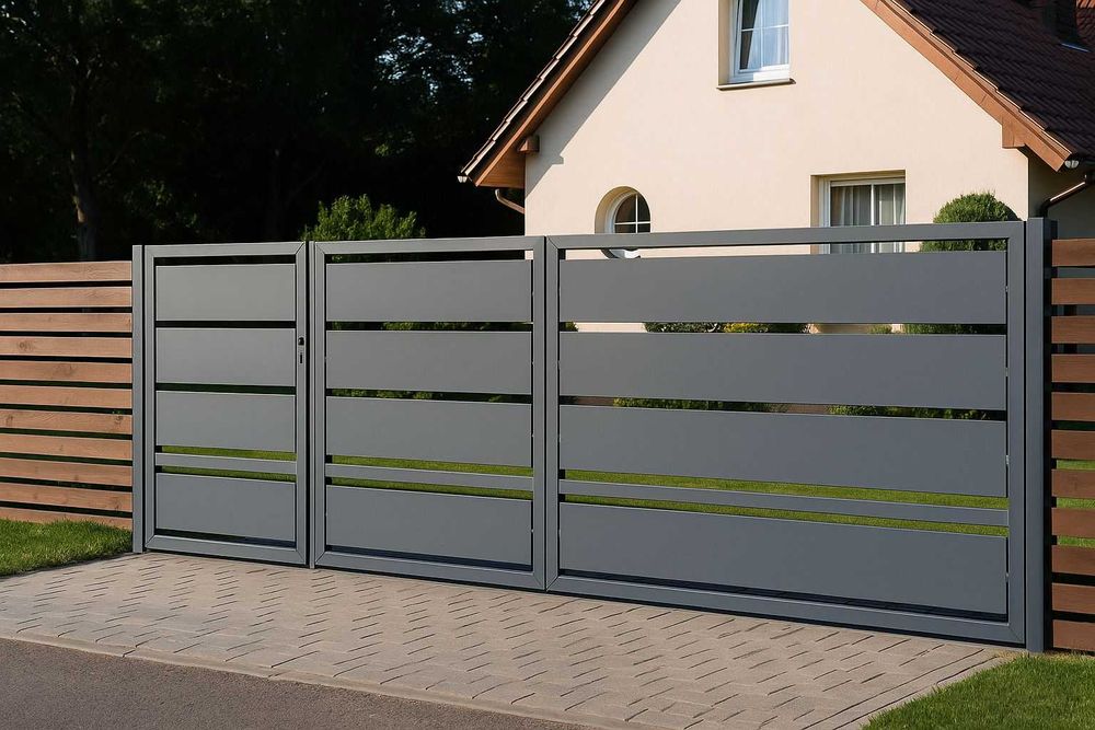 Brama wjazdowa furtka ogrodzenie płot nowoczesne malowane proszkowo