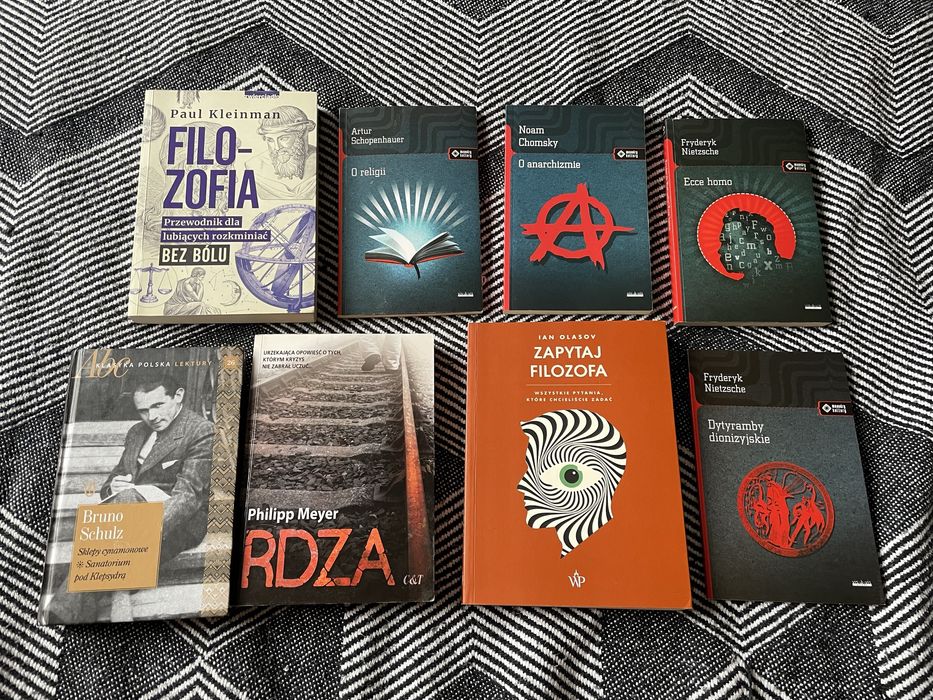Zestaw książek. Filozofia, Nietzsche, Schopenhauer, Chomsky, Schulz