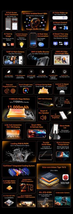 BLACKVIEW OSCAL MARINE 2, 24/256Gb, 11000мАч, Gemini AI 2.0, ИИ, NFC