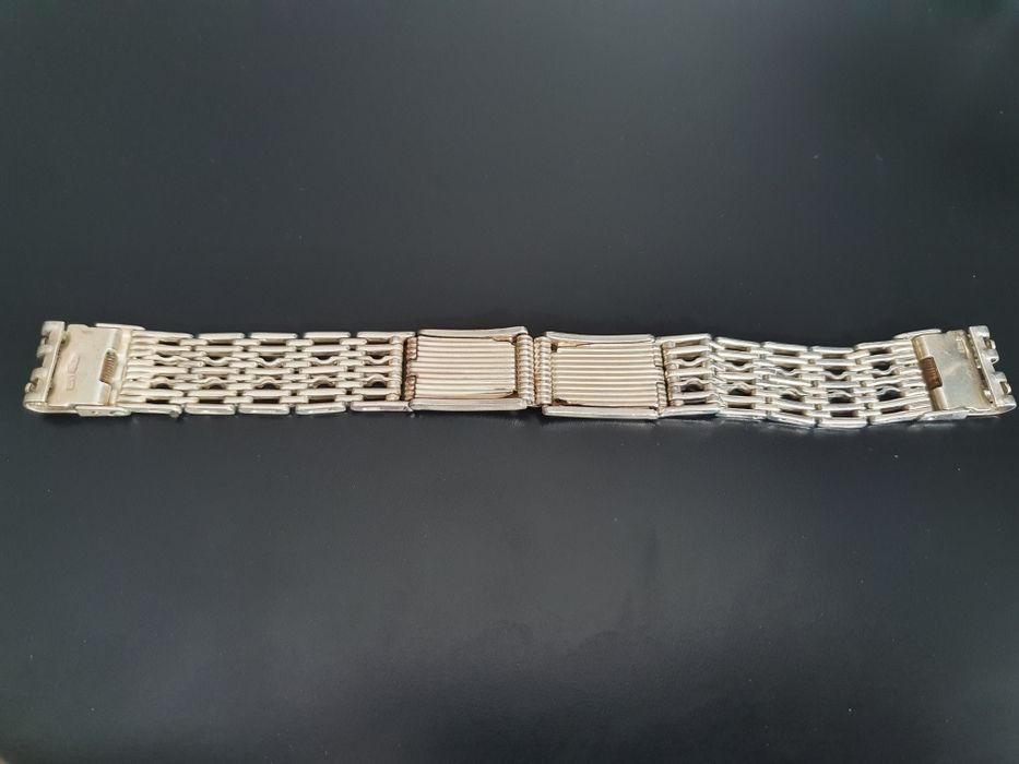 Piękna stara srebrna bransoletka do zegarka srebro 875