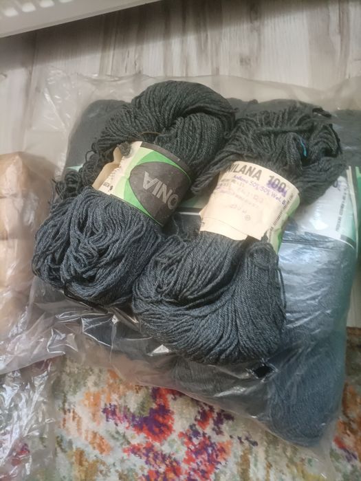 Włóczka grafitowa 50%anilana 50%wełna