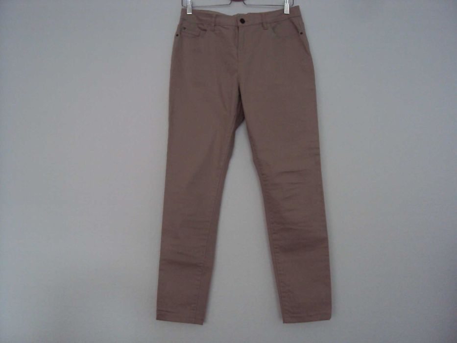 38 M spodnie rurki jasne damskie jasnobeżowe Beloved