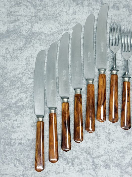 Набор столовых приборов Solingen с каталиновыми бакелит ручками GDR