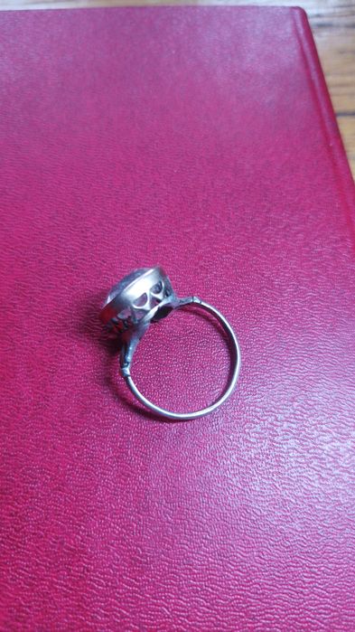 Винтажные кольцо серебро 875, камень горный хрусталь