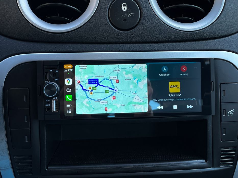 Radio 1DIN ekran 6,86” – bezprzewodowy CarPlay i Android Auto