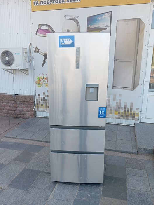 Холодильник Haier No-Frost 200см ширина 70см нержавійка з Німеччини ГАРАНТІЯ 6 місяців Доставка