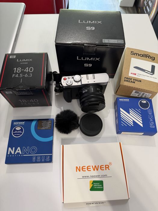 Aparat Panasonic S9 DC-S9E FF + obiektyw S-R 1840 + akcesoria  FV gw do 02.2028  przebieg tylko 510 zdjęć