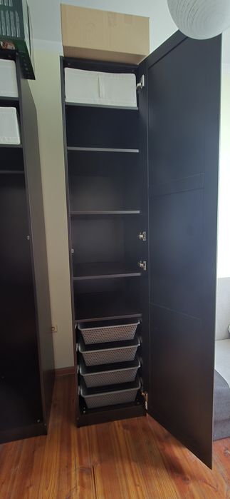 Szafy Pax Ikea Czarne 50cm kosze półki