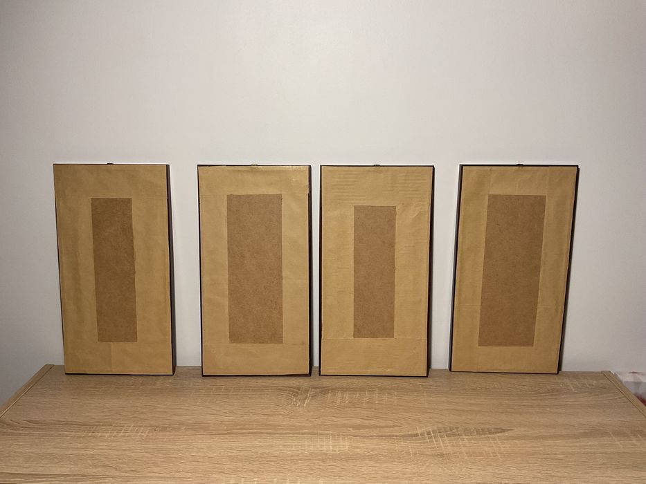 Conjunto de 4 quadros artesanais com flores secas prensadas