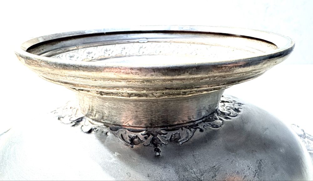 Magnífico raro antigo centro de mesa Arte Nova WMF com banho em prata