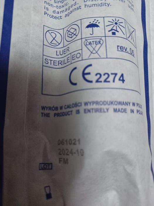 Strzykawki Margomed 100ml do cewnika, pega 30sztuk