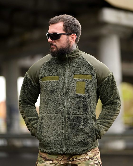 Тактична флісова куртка олива S-XXL  Тепла  Без передоплати