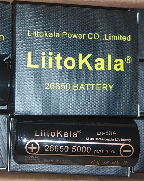 Акумулятор 26650 LiitoKala Lii-50A 5000mAh 20A Li-ion Нові Оригінал