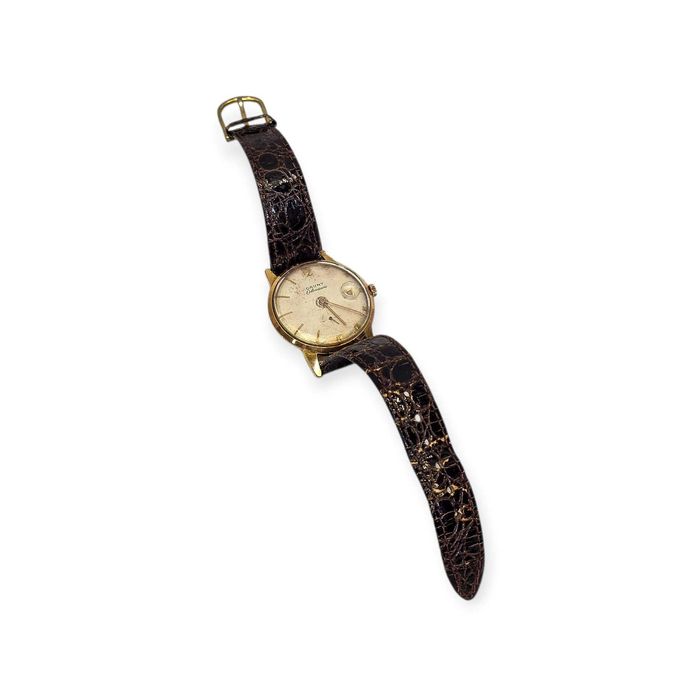 Relógio Corda Cauny Prima Calendario– 17 Rubis– Plaqué Ouro 10 Microns