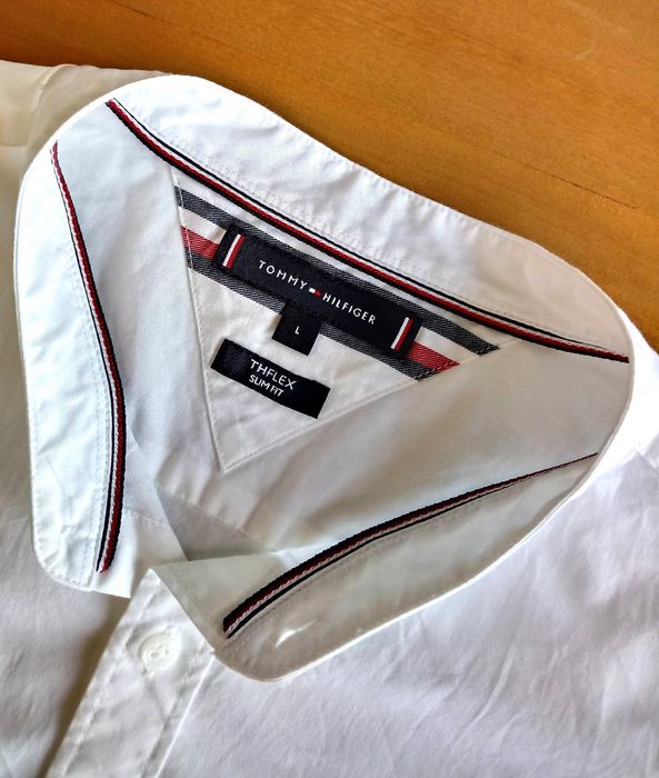 Мужская белая рубашка Tommy Hilfiger р.L