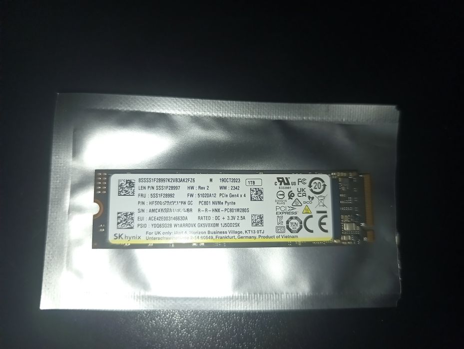 SSD 1 TB NVME M2 Hynix PC 801 (Platinum P41, Solidigm P44)