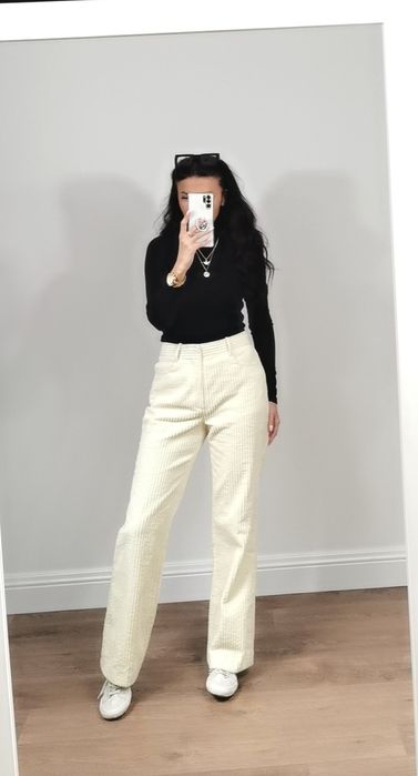 Zara Spodnie Damskie Sztruksowe flare xl