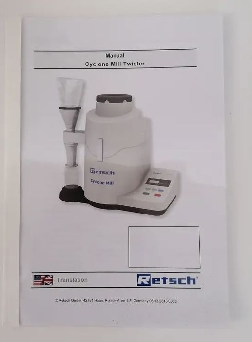 Młynek laboratoryjny Retsch twister cyclone mill