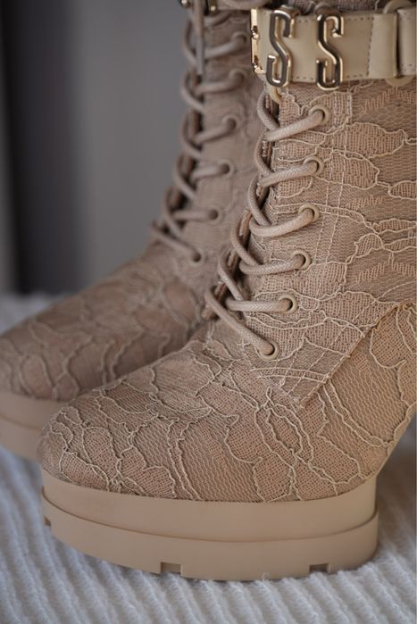 Guess Biola nude botki damskie r. 38 nowe oryginalne botki na słupku