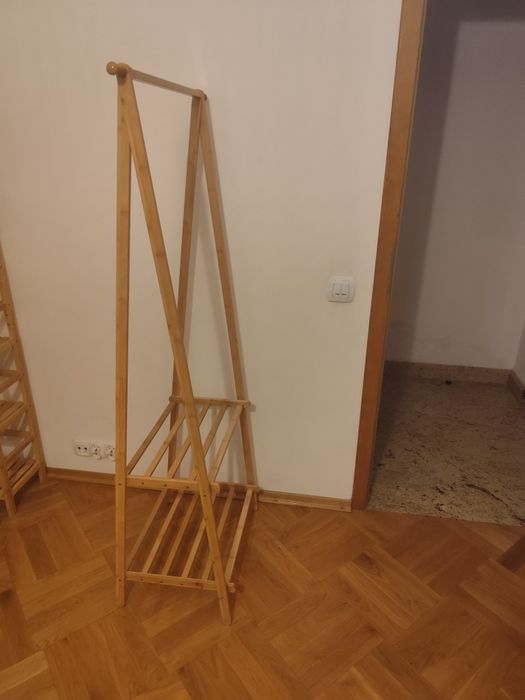 Nowy regał drewno  BAMBUS drewniany + wieszak na ubrania