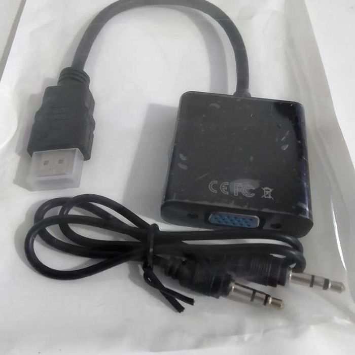 Conversor HDMI para VGA com cabo jack 3,5mm para som Novos