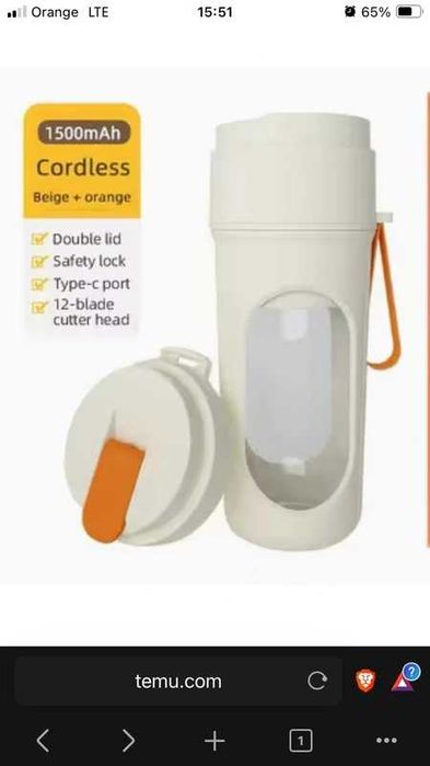 Przenośny blender mikser sokowirówka