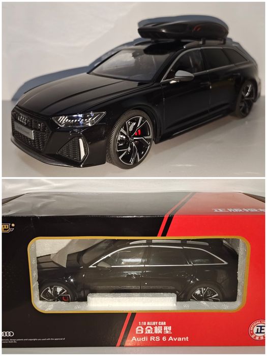 Audi RS6 Avant модель 1:18 Black Mamba Металлическая звук свет