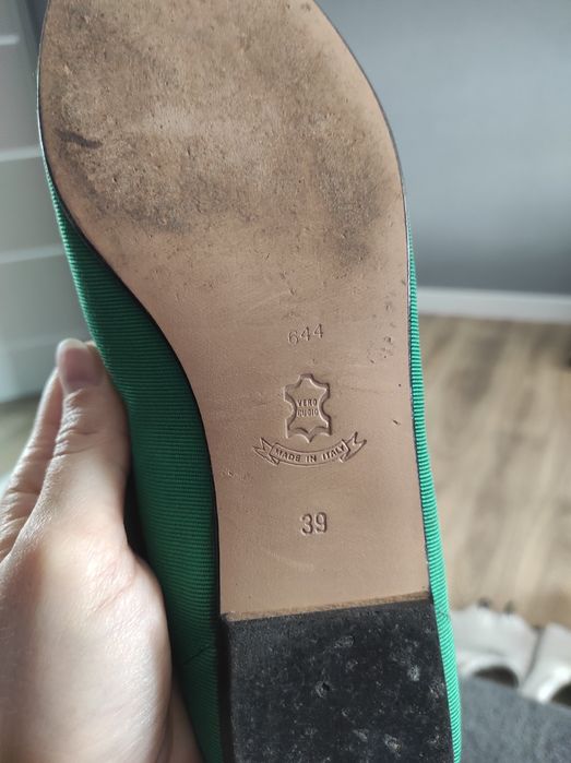 Зелені балетки Vero Cuoio, 39 розмір