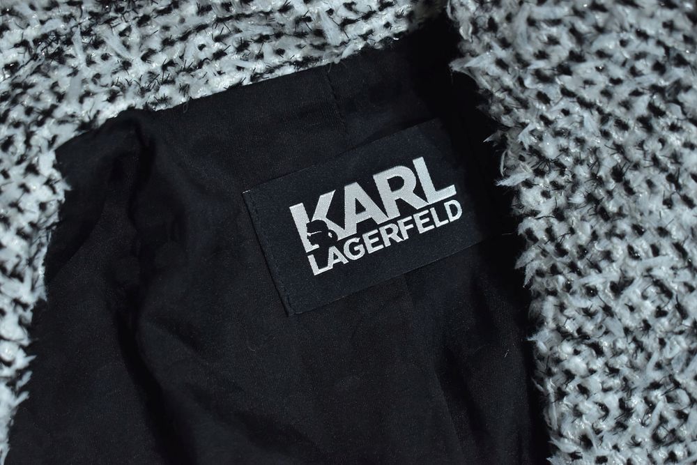 Karl Lagerfeld Kurtka Z Mieszanki Materiałów Biker Jacket Oversize 40