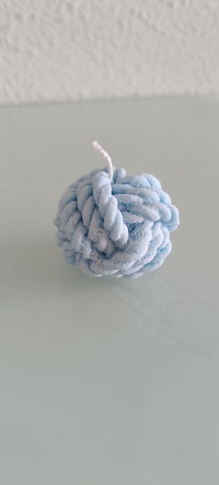 Vela aromática azul efeito corda
